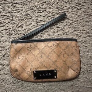 L.A.M.B. Black Leather Wristlet